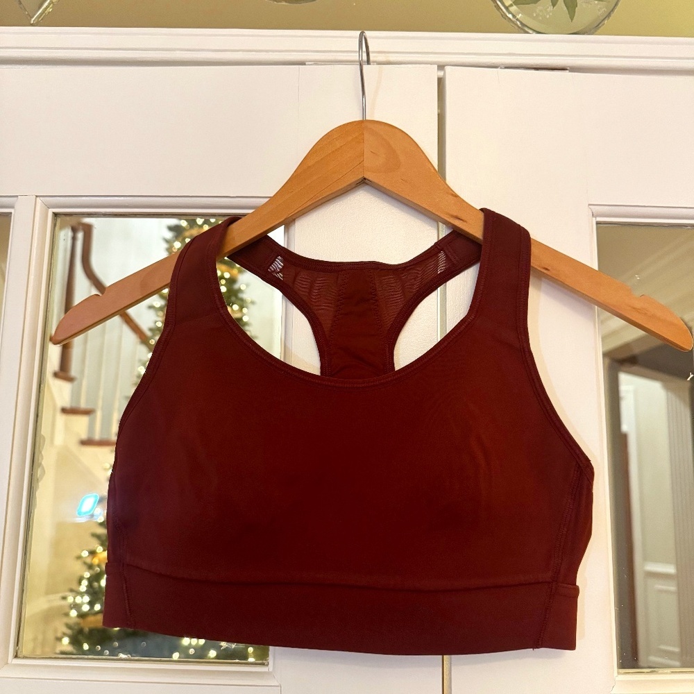 Athleta Hustle Bra Womens 34B/C, RED/RUST COLOR